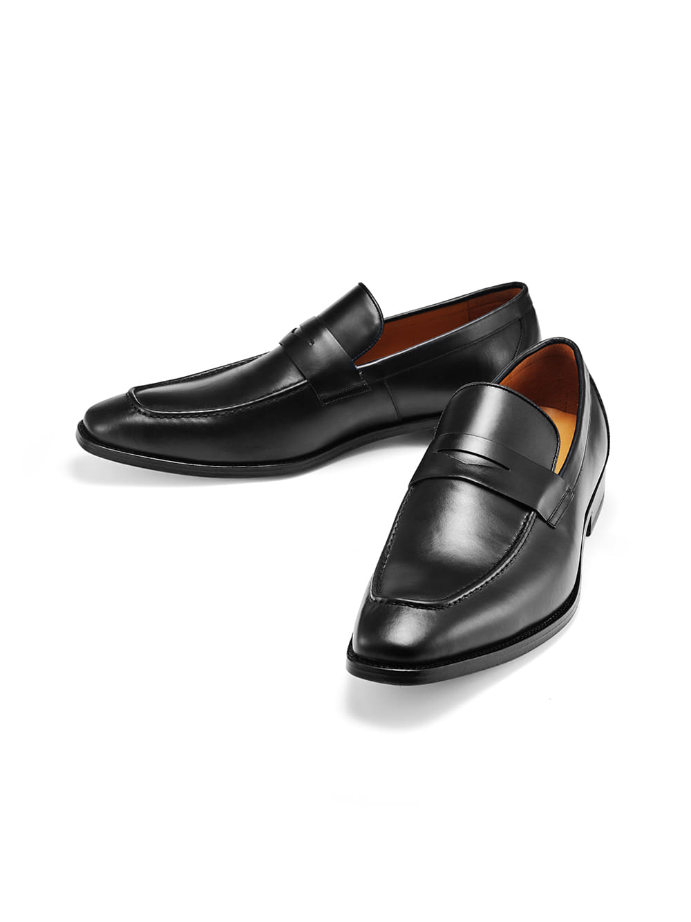 Leather Penny Loafers (Black)