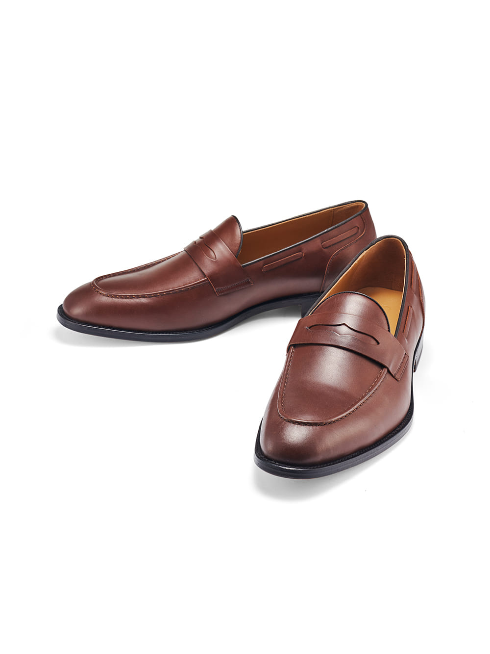 Penny Slot Leather Loafers (Brown)
