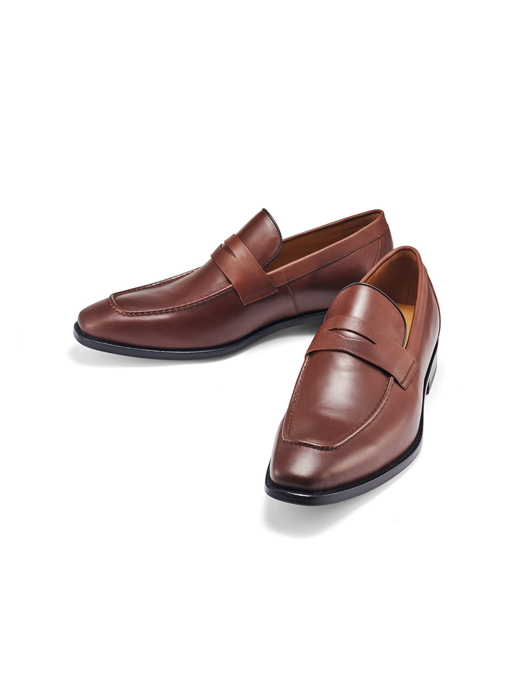 Leather Penny Loafers (Brown)